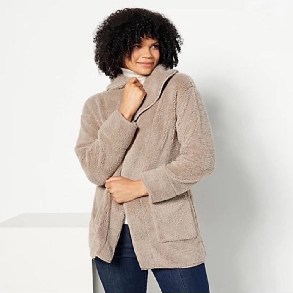 Koolaburra by UGG Sherpa Fleece Shawl Collar‎ Cardigan - Portobello
